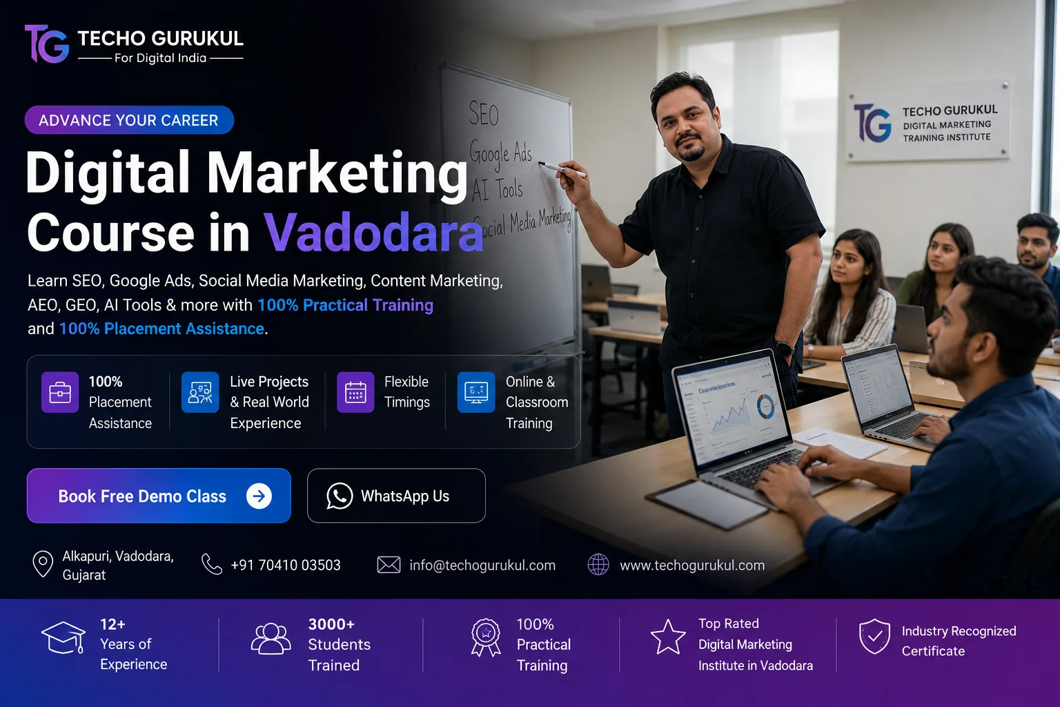 Digital Marketing Course in Vadodara classroom and practical training